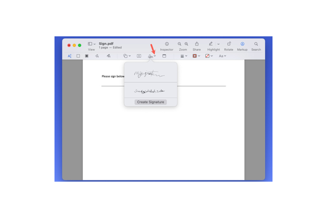 How to sign a PDF on Mac نحوه امضای PDF در مک