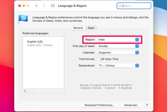How to change the region on Mac آموزش تغییر تنظیمات زمان و منطقه مکانی در مک