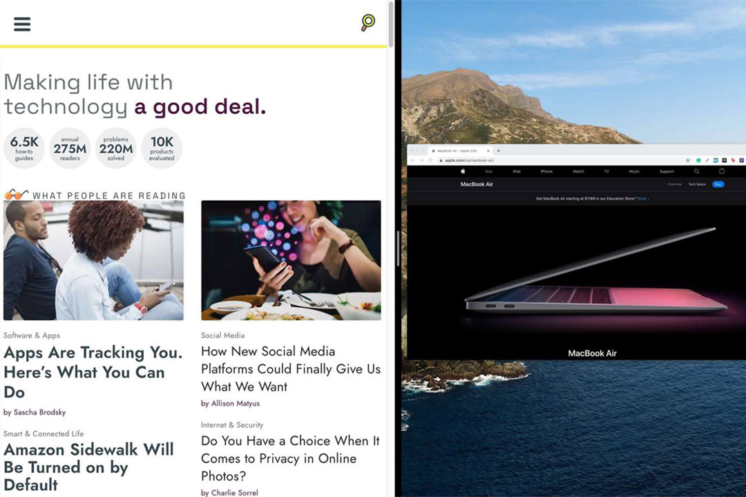 نمای Split View در مک 