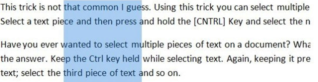 ترفندهای موس در ویندوز - انتخاب بخشی از متن