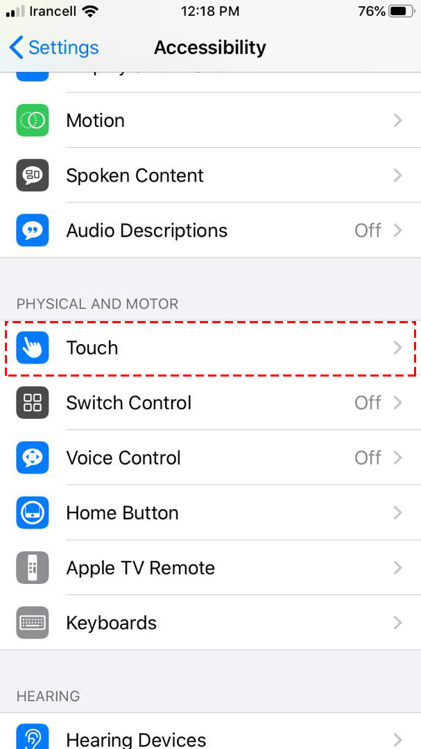 نحوه فعال سازی Assistive Touch آیفون و آیپد How to activate Assistive Touch on iPhone and iPad