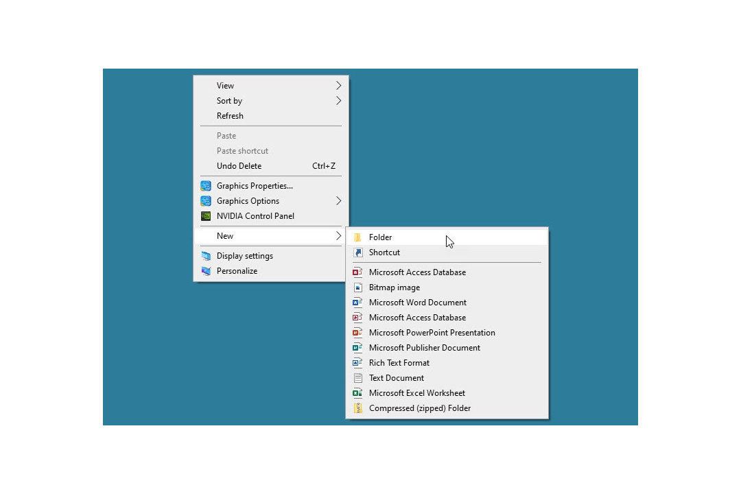 How to create a folder on the desktop