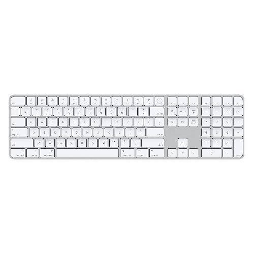 کیبورد-بی-سیم-اپل-مدل-Magic-Keyboard-USB-C-2024-White-MXK73-With-Numeric+Touch-ID