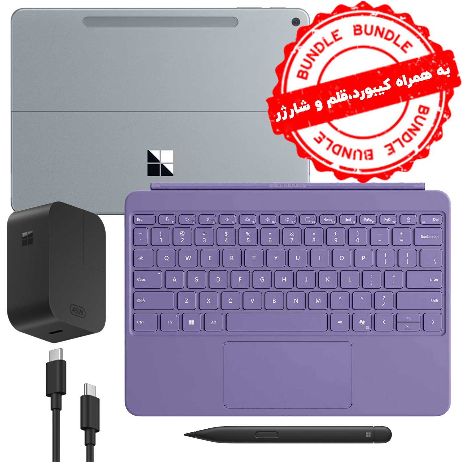 تبلت مایکروسافت Surface Pro 12 inch پردازنده X Plus رم ۱۶ گیگ هارد ۵۱۲ گیگ SSD با کیبورد 12 اینچ و قلم