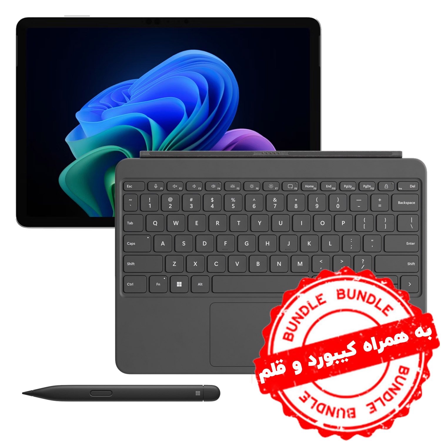 تبلت مایکروسافت Surface Pro 12 inch پردازنده X Plus رم ۱۶ گیگ هارد ۲۵۶ گیگ SSD با کیبورد 12 اینچ رنگ تخته سنگ و قلم اسلیم