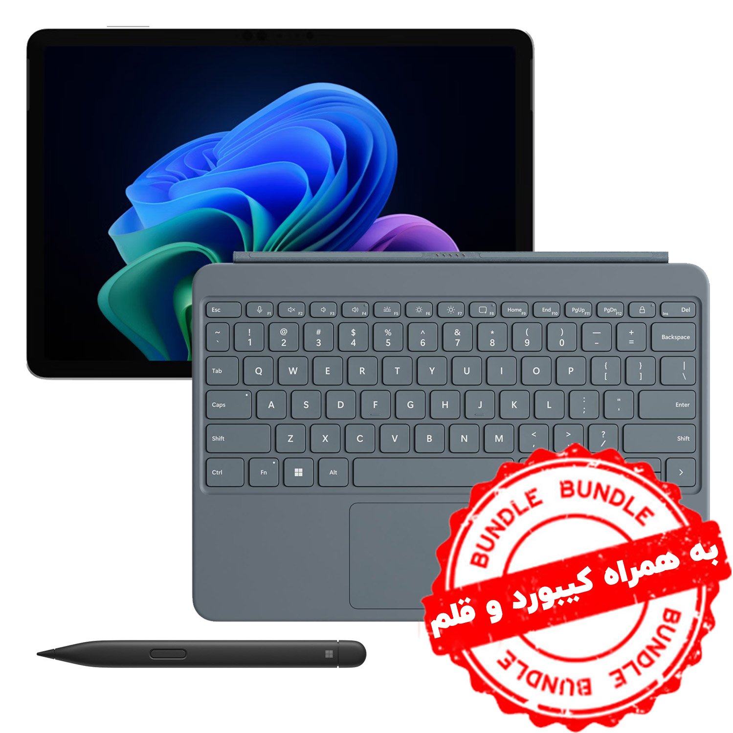 تبلت مایکروسافت Surface Pro 12 inch پردازنده X Plus رم ۱۶ گیگ هارد ۲۵۶ گیگ SSD با کیبورد 12 اینچ رنگ اقیانوسی و قلم اسلیم